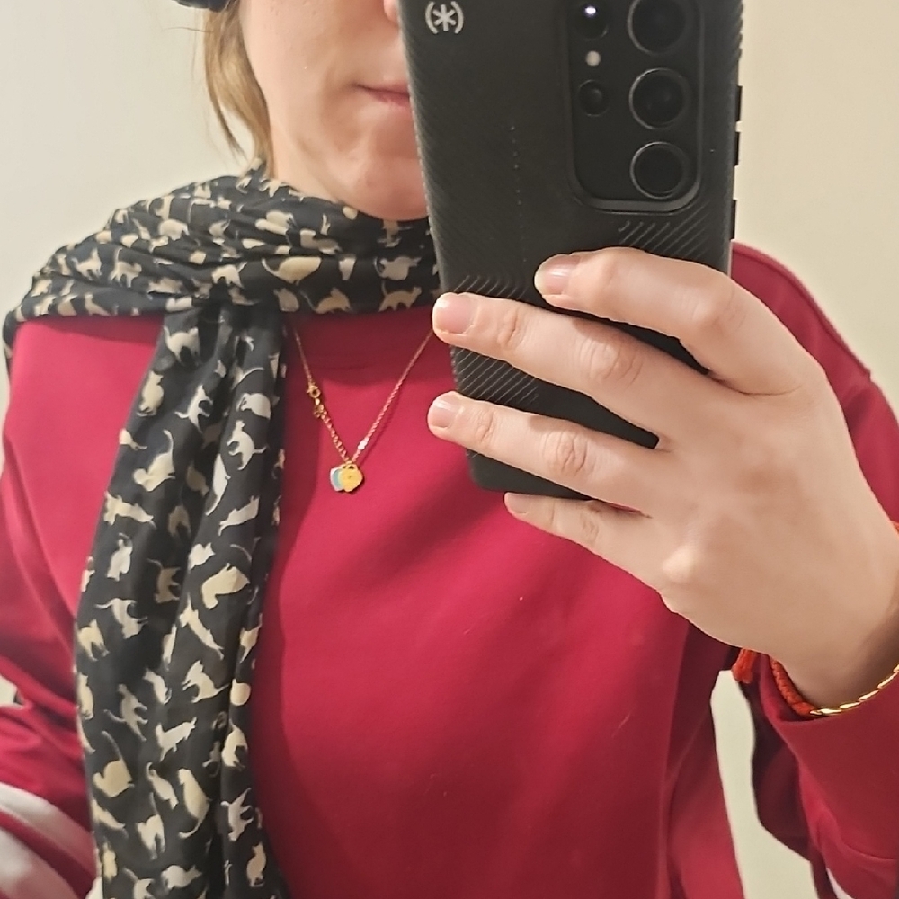 Black and White Cat Print Scarf